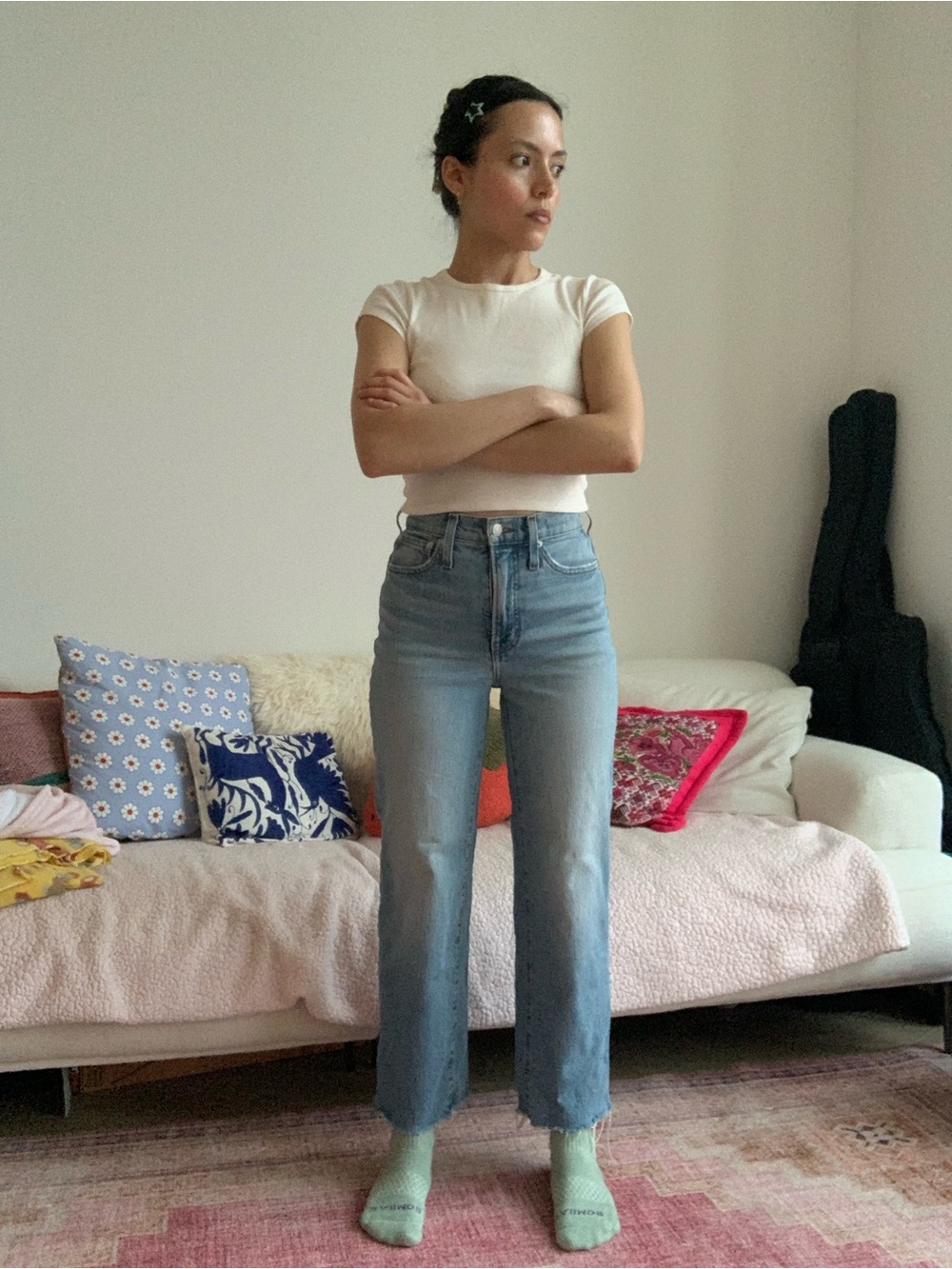 Madewell Light Blue Straight-Leg High-Rise Jeans